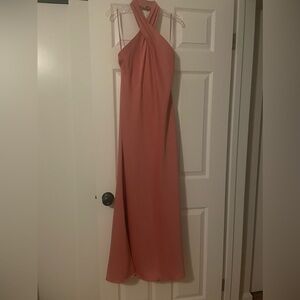 BHLDN Pink Halter Sleeveless Gown